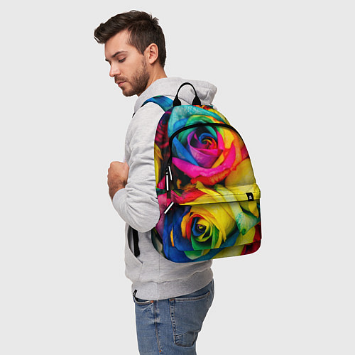 Рюкзак Разноцветные розы / 3D-принт – фото 5