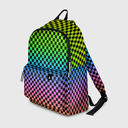 Рюкзак РАДУЖНАЯ ШАХМАТКА, цвет: 3D-принт