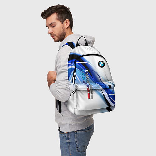 Рюкзак BMW волны - blue-white / 3D-принт – фото 5