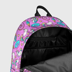 Рюкзак Единороги и пончики, цвет: 3D-принт — фото 2