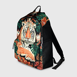 Рюкзак Огненный Тигр в Цветах, цвет: 3D-принт