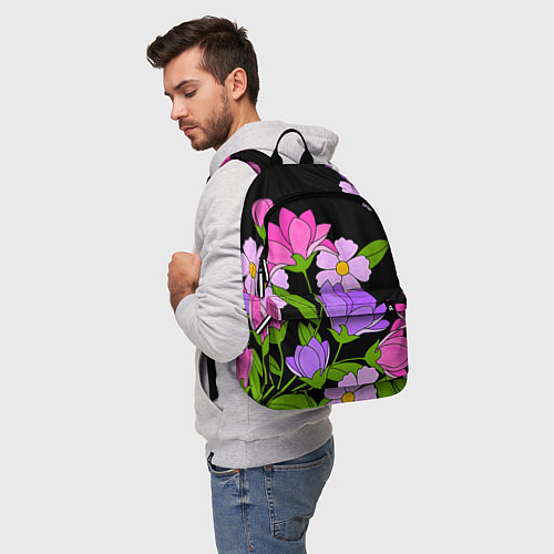 Рюкзак Ночные цветы / 3D-принт – фото 5