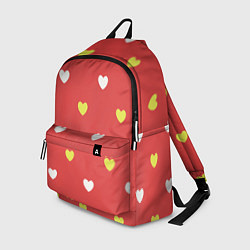 Рюкзак Сердечки на красном паттерн, цвет: 3D-принт