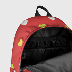 Рюкзак Сердечки на красном паттерн, цвет: 3D-принт — фото 2