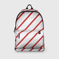 Рюкзак Полосы красные на белом, цвет: 3D-принт — фото 2