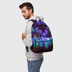 Рюкзак Неоновые медузы, цвет: 3D-принт — фото 2