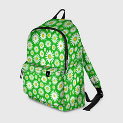 Рюкзак Ромашки на зелёном фоне, цвет: 3D-принт
