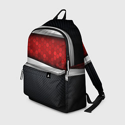Рюкзак 3D Красные соты металлические, цвет: 3D-принт