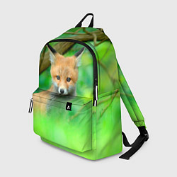 Рюкзак Лисенок в зеленом лесу, цвет: 3D-принт