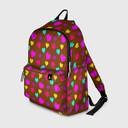 Рюкзак Сердечки разноцветные, цвет: 3D-принт