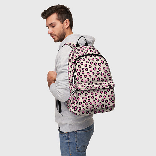 Рюкзак Леопардовый принт розовый / 3D-принт – фото 5