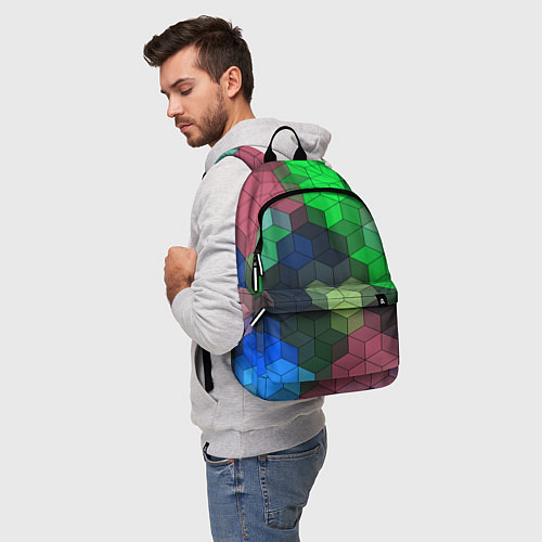 Рюкзак Разноцветный геометрический уз / 3D-принт – фото 5