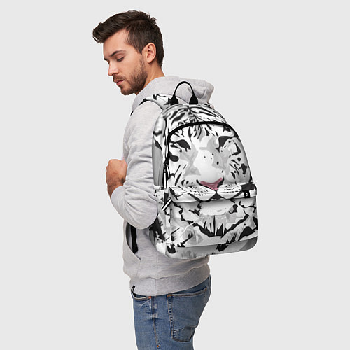 Рюкзак Белый снежный тигр / 3D-принт – фото 5