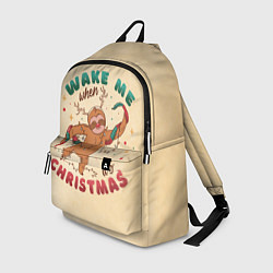 Рюкзак Новогодний ленивец, цвет: 3D-принт