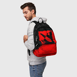 Рюкзак DOTA 2 RED BLACK LOGO, БРЫЗГИ КРАСОК, цвет: 3D-принт — фото 2