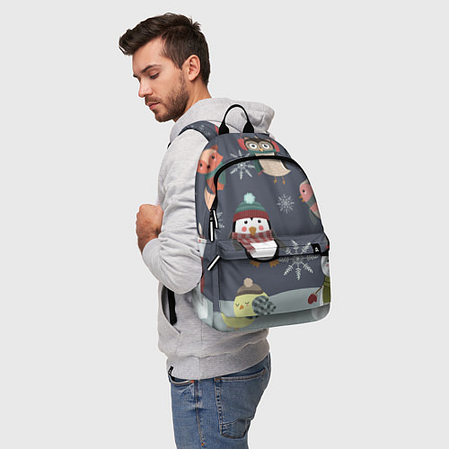 Рюкзак НОВОГОДНИЙ ПАТТЕРН ЖИВОТНЫЕ / 3D-принт – фото 5