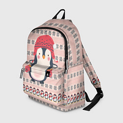 Рюкзак Милый пингвин в шапочке и варежках, цвет: 3D-принт
