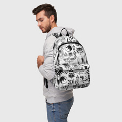 Рюкзак THE WITCHER LOGOBOMBING ЧЁРНО БЕЛЫЙ ВЕДЬМАК ПАТТЕР, цвет: 3D-принт — фото 2