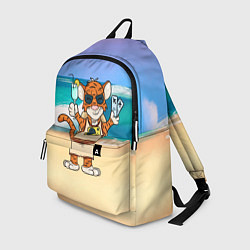 Рюкзак Тигр в отпуске на новый год на море, цвет: 3D-принт