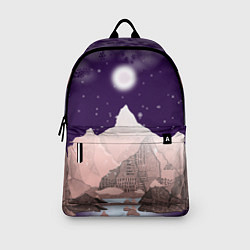 Рюкзак Зимнее лунное небо в горах со снегопадом, цвет: 3D-принт — фото 2