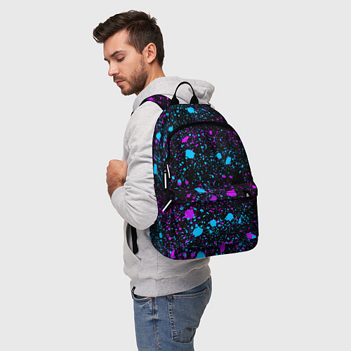 Рюкзак Брызги неоновые ярких красок / 3D-принт – фото 5