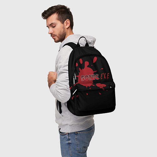 Рюкзак Sonic Exe - логотип с брызгами крови / 3D-принт – фото 5