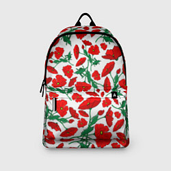 Рюкзак Цветы Красные Маки на белом фоне, цвет: 3D-принт — фото 2