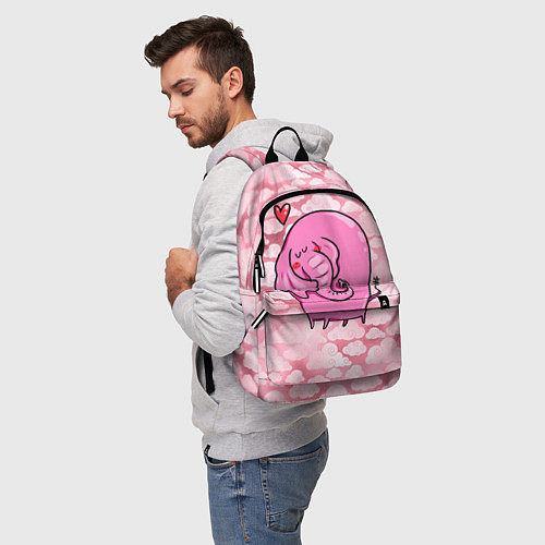 Рюкзак Розовый влюбленный слон / 3D-принт – фото 5
