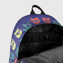 Рюкзак Кот в очках орнамент, цвет: 3D-принт — фото 2