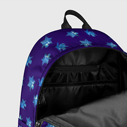Рюкзак Цветы Фиолето-Белые Гибискус На Синем Фоне, цвет: 3D-принт — фото 2