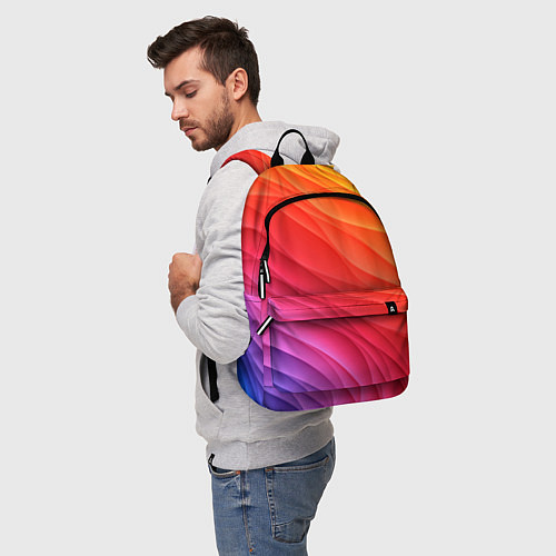 Рюкзак Разноцветные цифровые волны / 3D-принт – фото 5
