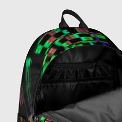 Рюкзак Неоновые дискообразные узоры - Зелёный, цвет: 3D-принт — фото 2