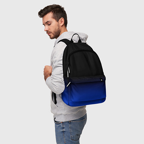 Рюкзак Черный с синим градиент / 3D-принт – фото 5