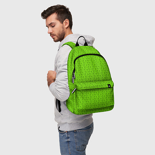 Рюкзак Зеленые волнистые узоры / 3D-принт – фото 5
