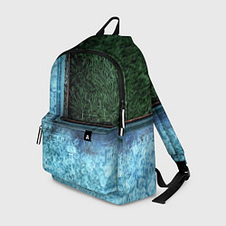 Рюкзак Абстрактные лёд и трава - Синезелёный, цвет: 3D-принт