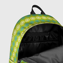Рюкзак Зеленые и белые кружки, цвет: 3D-принт — фото 2