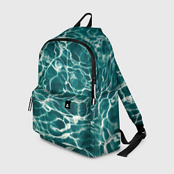 Рюкзак Абстрактные волны в воде - Тёмно-зелёный, цвет: 3D-принт