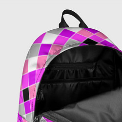 Рюкзак Розовый черный узор в клетку, цвет: 3D-принт — фото 2