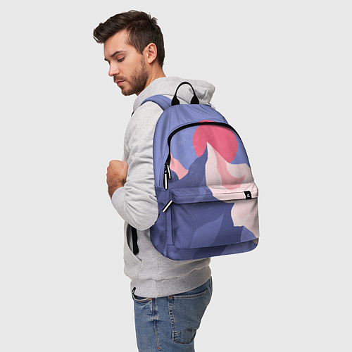 Рюкзак Пейзаж гор и леса в стиле ретро / 3D-принт – фото 5