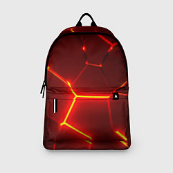 Рюкзак Красные неоновые геометрические плиты, цвет: 3D-принт — фото 2