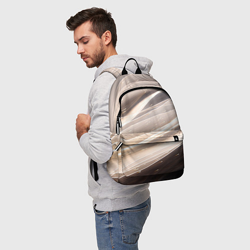 Рюкзак Абстрактные волны и огни бесконечности / 3D-принт – фото 5