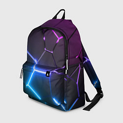 Рюкзак Фиолетовый градиент - неоновые геометрические плит, цвет: 3D-принт