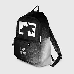 Рюкзак Limp Bizkit glitch на темном фоне: символ, надпись, цвет: 3D-принт