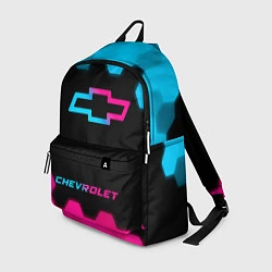 Рюкзак Chevrolet - neon gradient: символ, надпись, цвет: 3D-принт