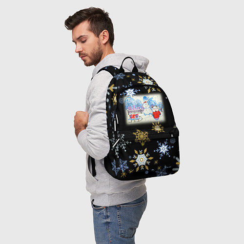 Рюкзак Новый год мальчик с санками / 3D-принт – фото 5