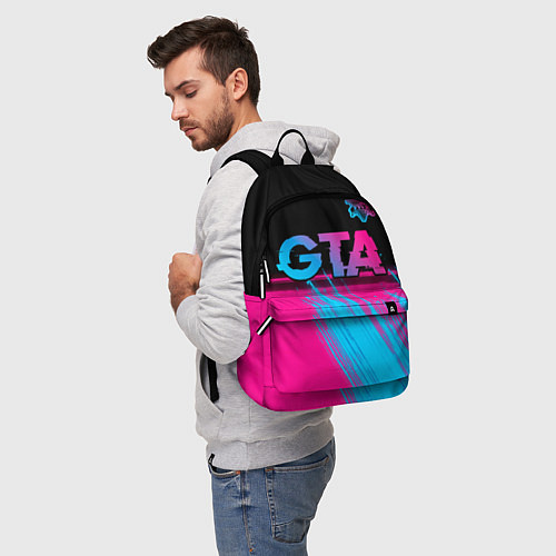 Рюкзак GTA - neon gradient: символ сверху / 3D-принт – фото 5