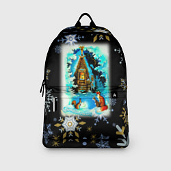 Рюкзак Новый год изба и звери в лесу, цвет: 3D-принт — фото 2
