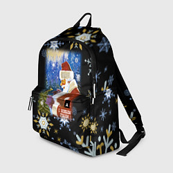 Рюкзак Новый год дед мороз и птичка, цвет: 3D-принт