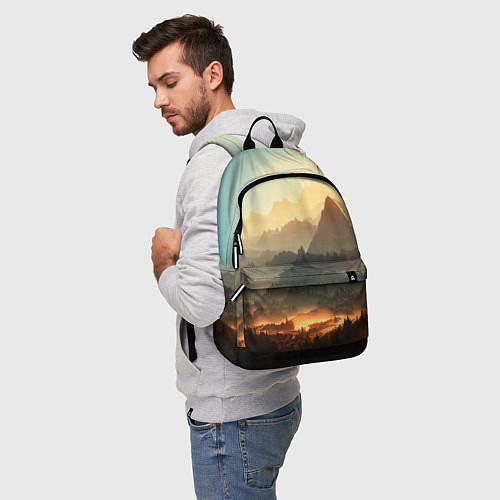 Рюкзак Рассвет в горах, пейзаж / 3D-принт – фото 5