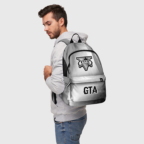 Рюкзак GTA glitch на светлом фоне: символ, надпись / 3D-принт – фото 5